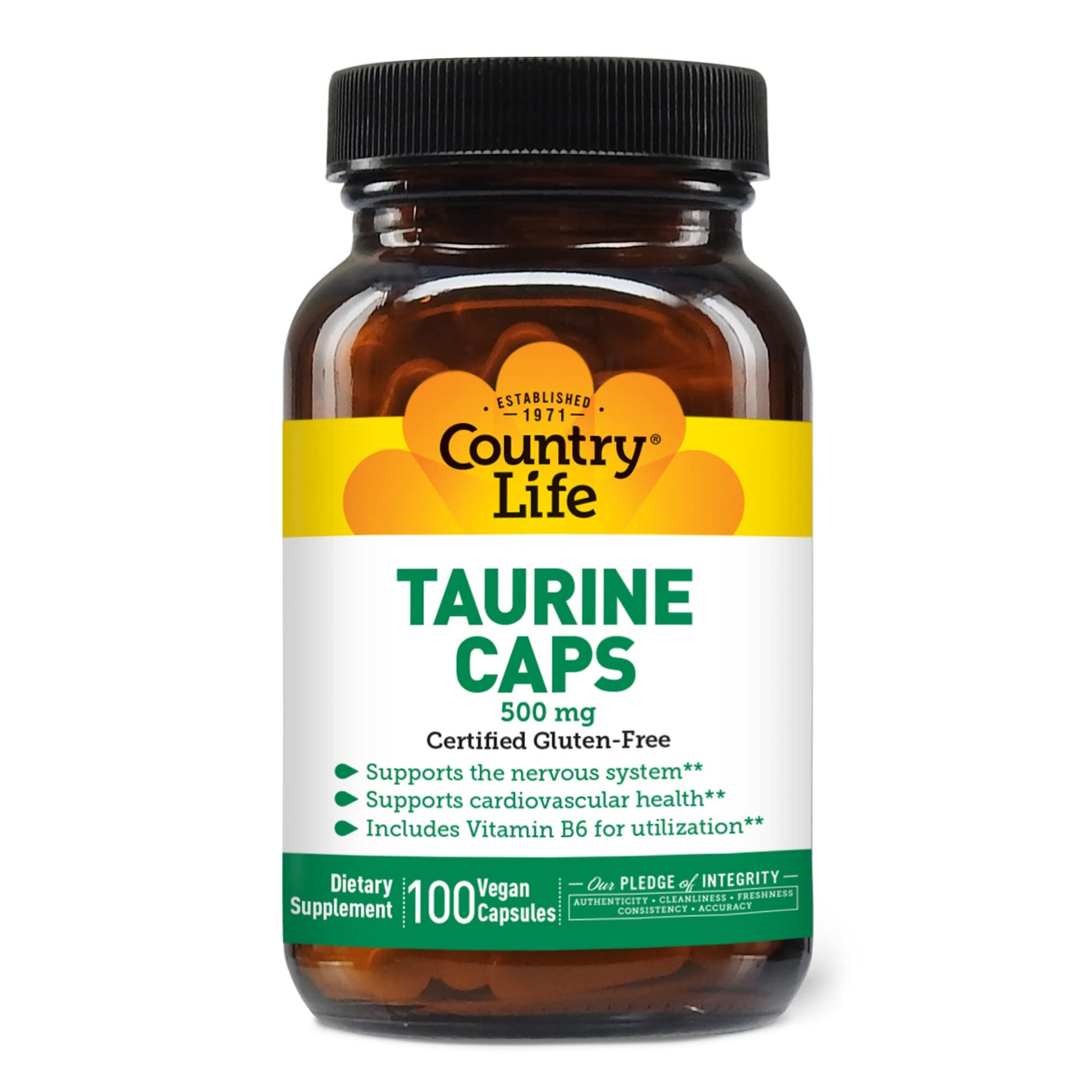 Country Life Taurine Supplement 500mg Capsule 100 Capsules