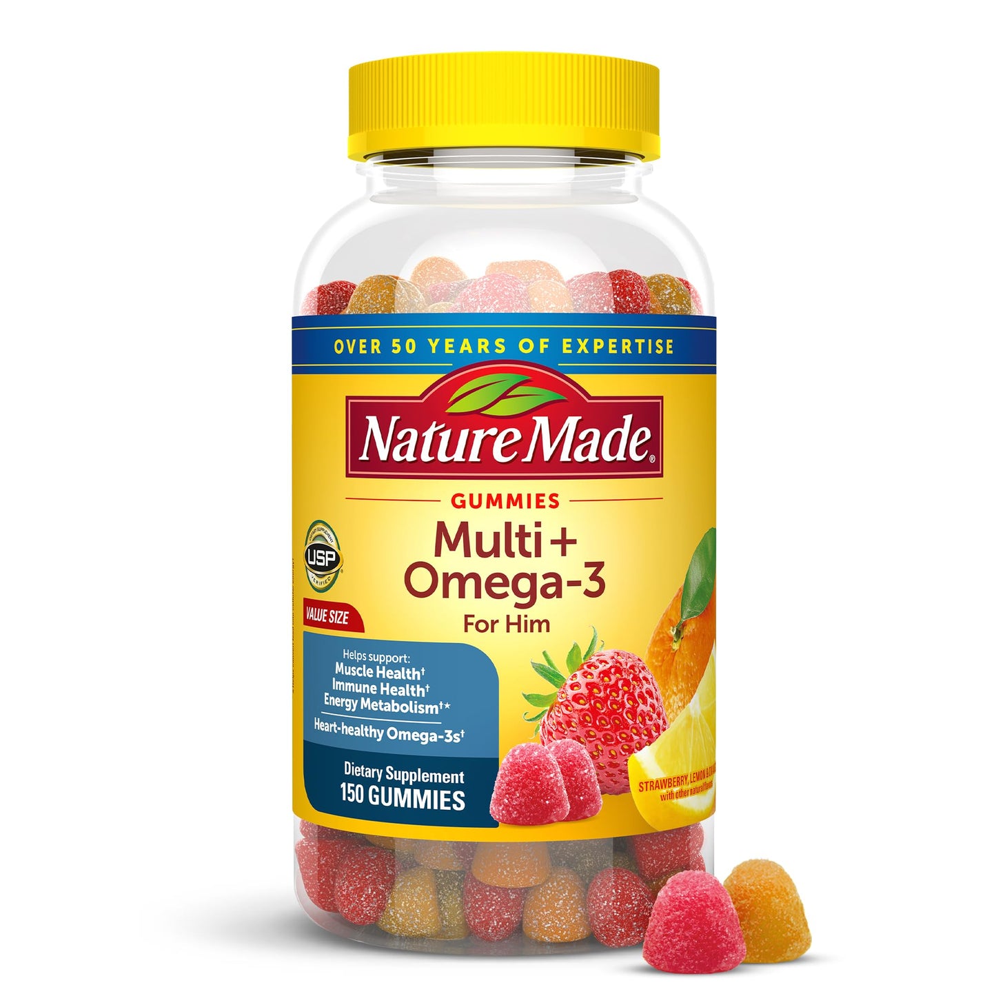 Nature Made Mens Multivitamin with Omega-3 Gummy 150 Count