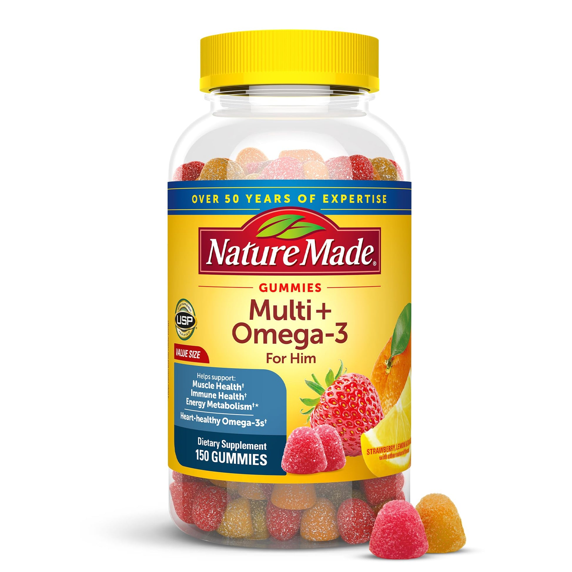 Nature Made Mens Multivitamin with Omega-3 Gummy 150 Count