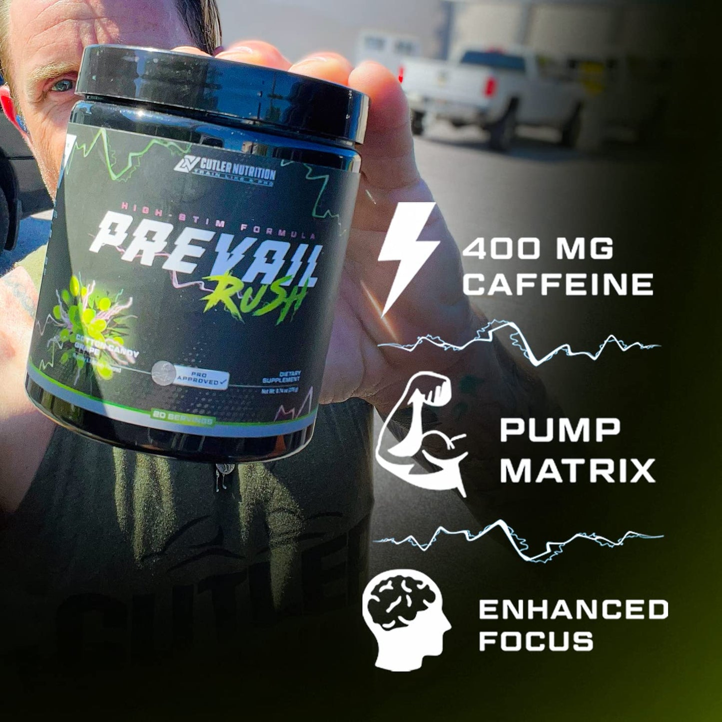 Cutler Nutrition Prevail Rush Preworkout Powder 9.74 oz