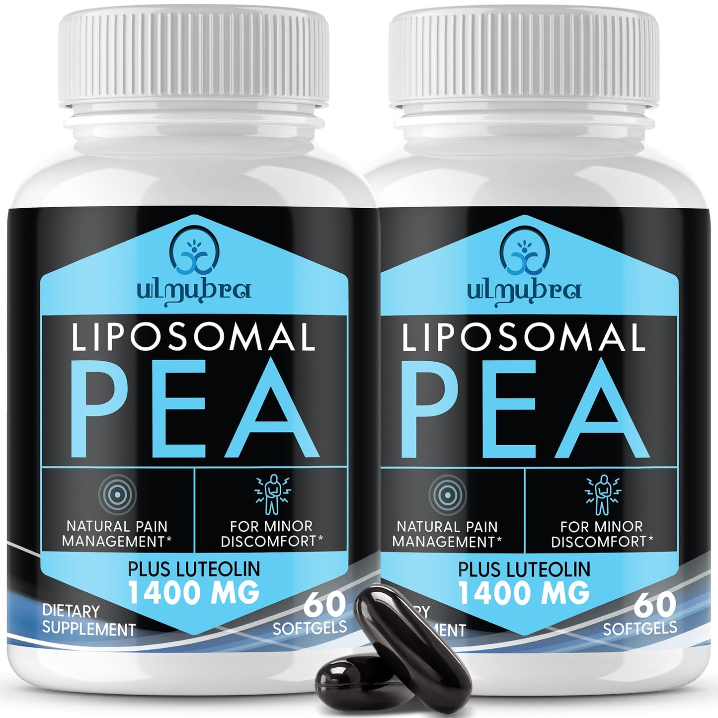 Ulmubra Liposomal Palmitoylethanolamide 1300 mg Plus Luteolin 100 mg Softgels, 120 Count