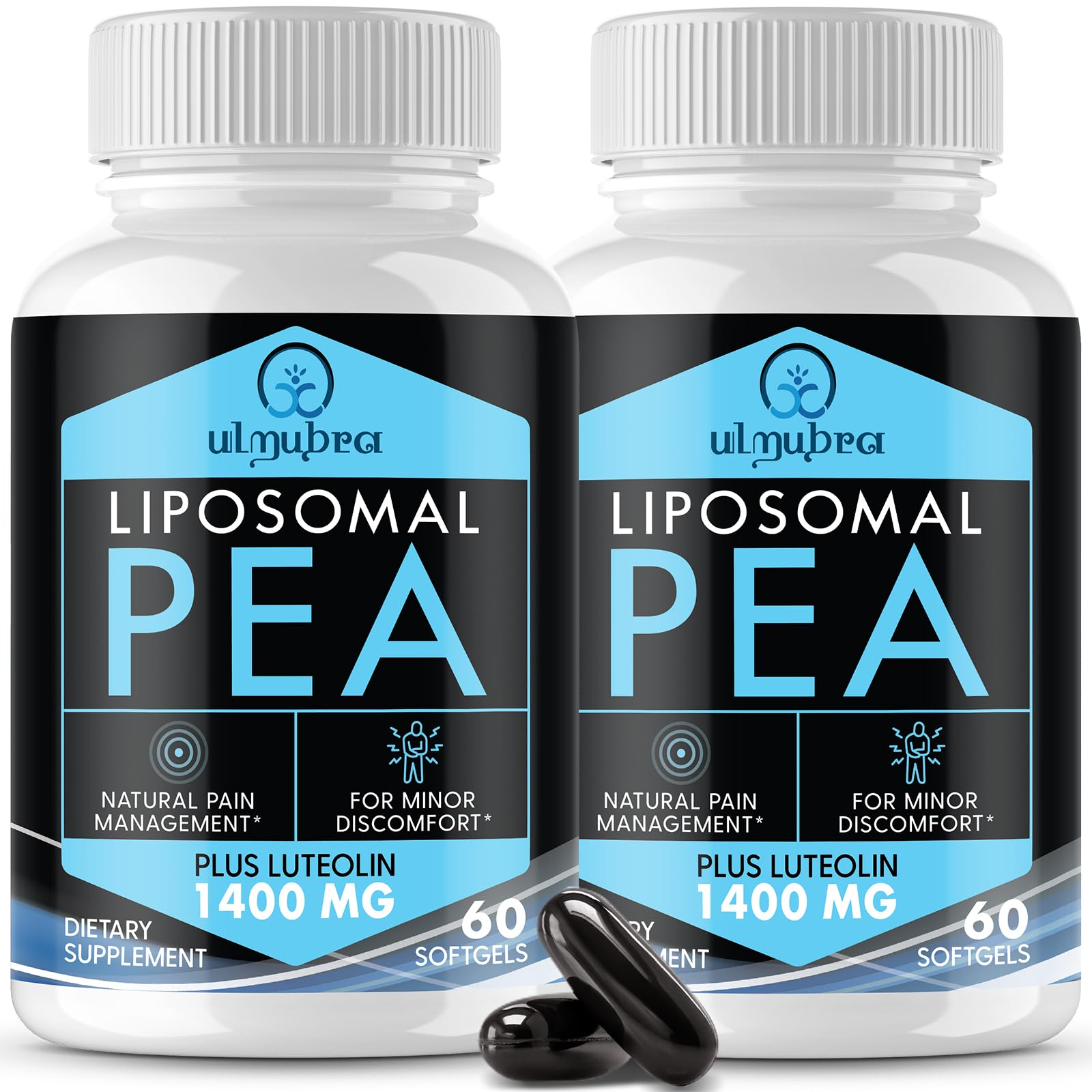 Ulmubra Liposomal Palmitoylethanolamide 1300 mg Plus Luteolin 100 mg Softgels, 120 Count