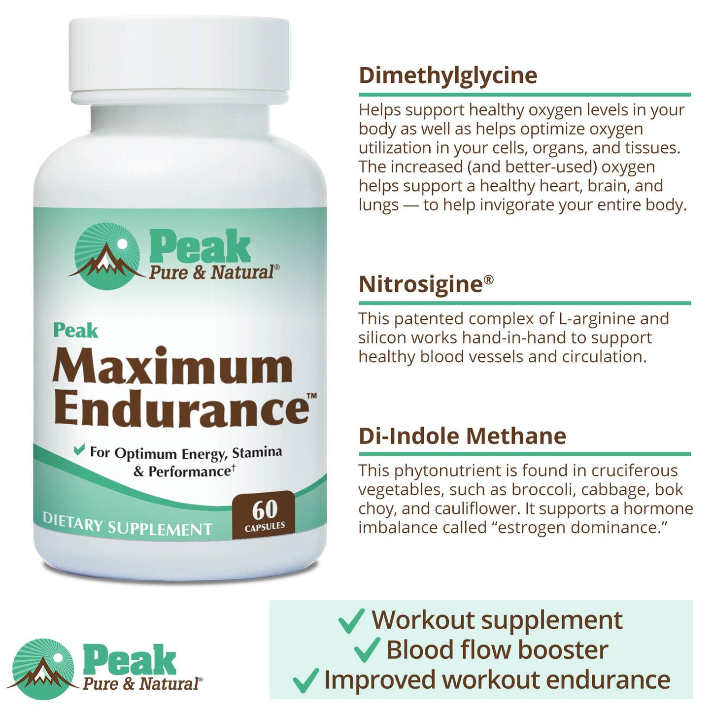 Peak Pure & Natural Maximum Endurance Supplement Capsule, 1 Count