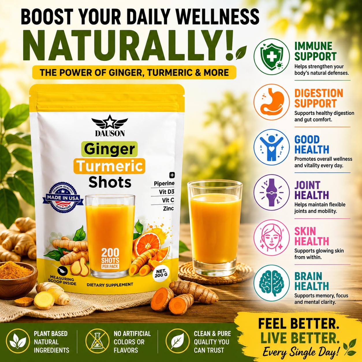 DAUSON Daily Wellness Ginger Shots Powder 7.05