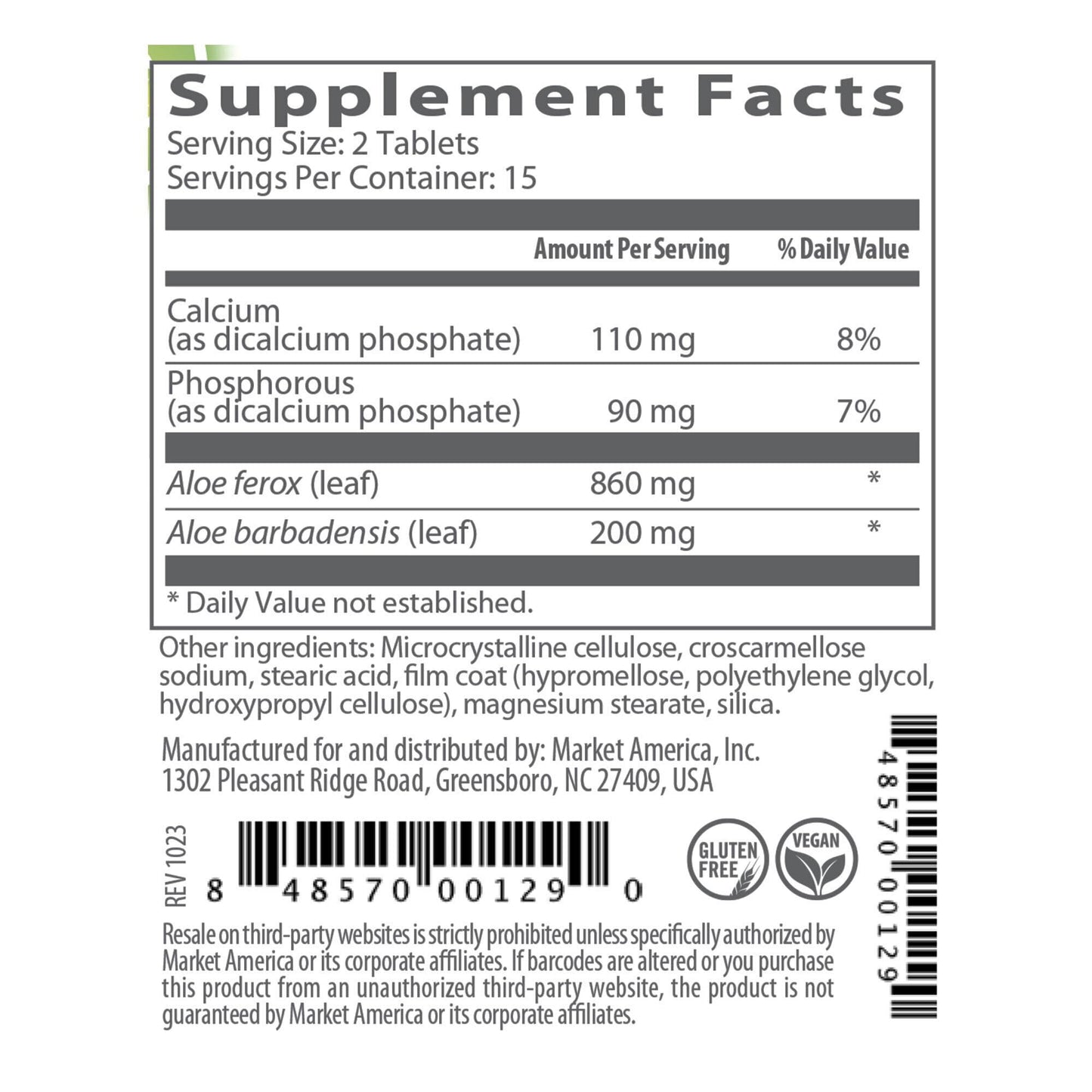 NutriClean Aloe Tablets 30 Count