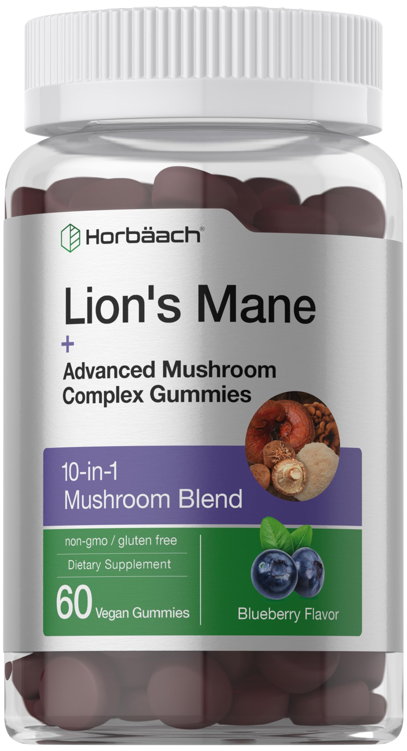 Horbäach Lions Mane Supplement Gummy 60 Gummies