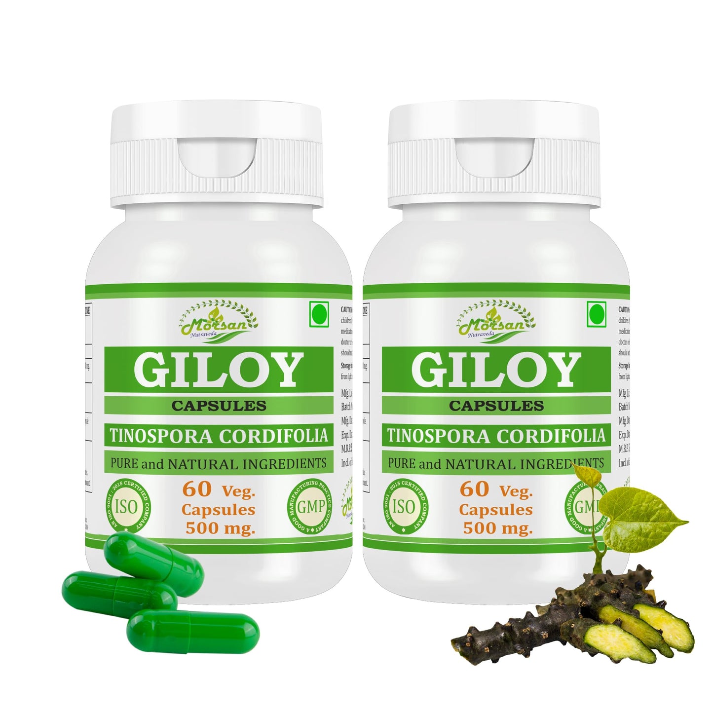 Morsan Nutraveda Tinospora Cordifolia (Giloy, Guduchi) Extract Capsules, 120 Capsules