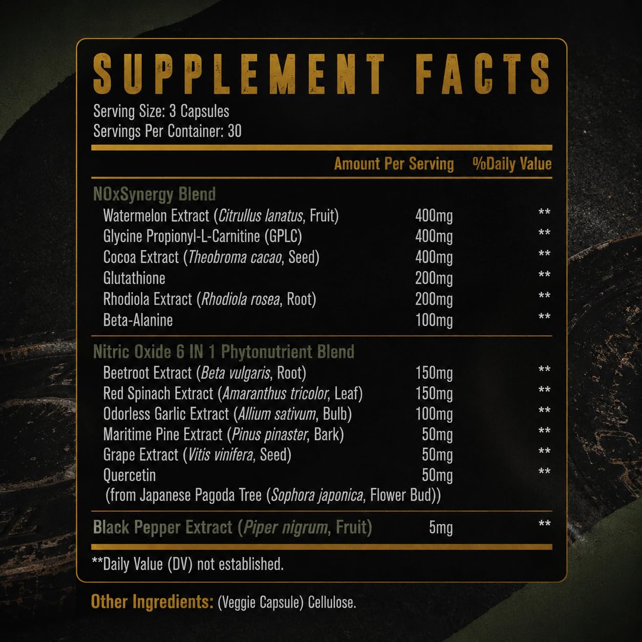 Energievoll Nitric Oxide Supplement for Men - Beet Root & Botanical Phytonutrient Blend with GPLC - for Blood Flow, Oxygenation, and Blood Pressure, Energy, 90 Capsules