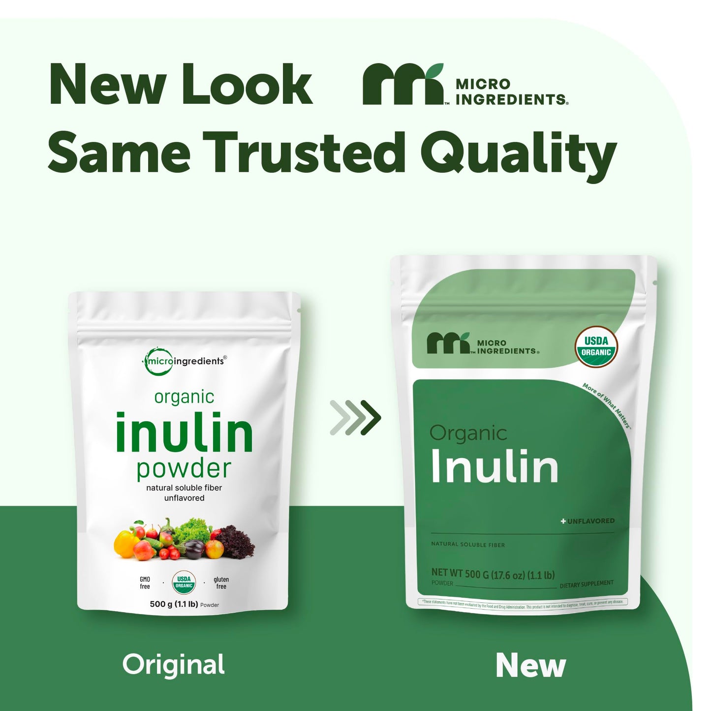 Micro Ingredients Organic Inulin FOS Fiber Powder 17.6 oz