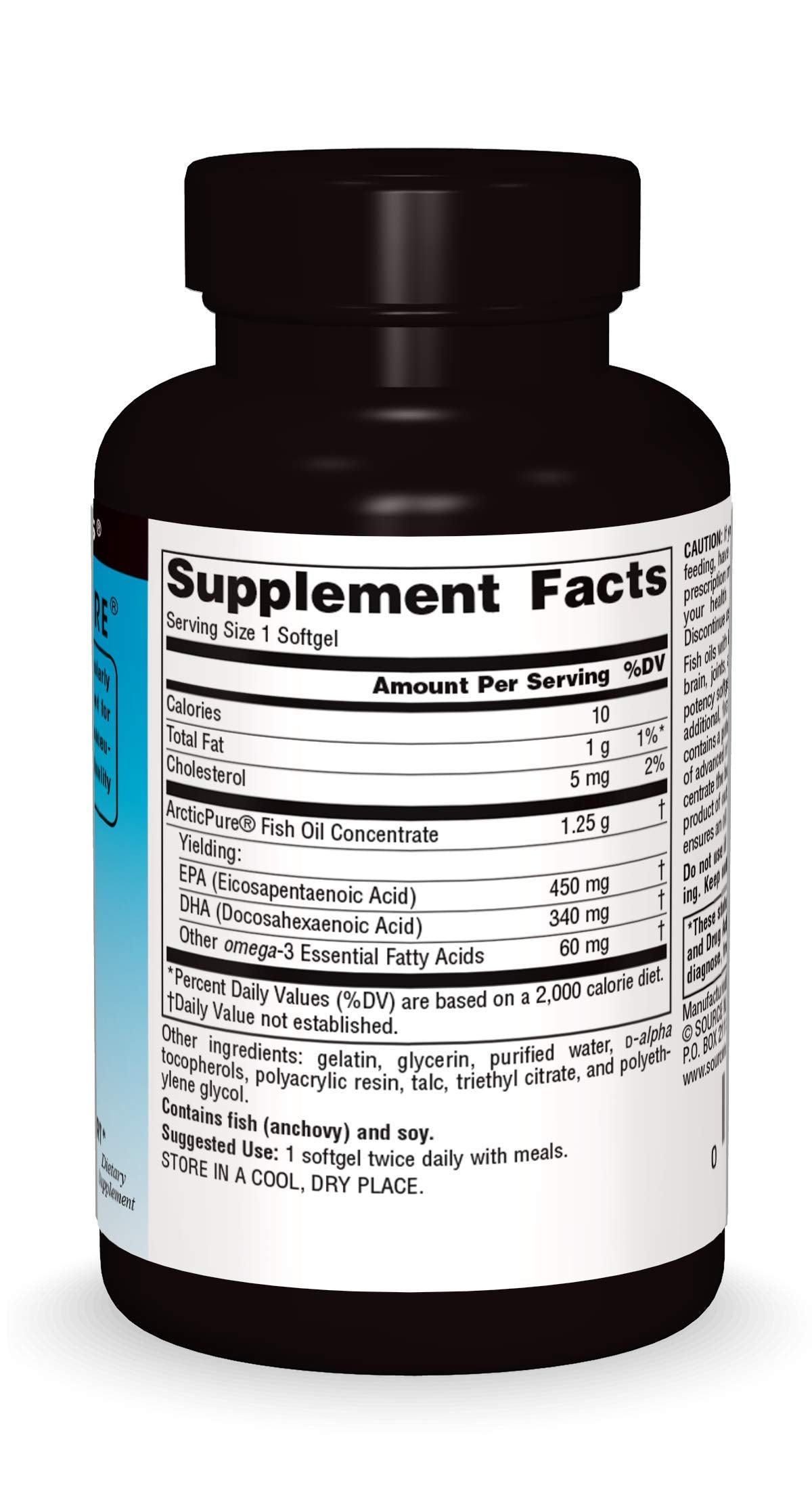 Source Naturals ArcticPure Enteric-Coated Ultra-Potency 850 mg Omega-3 Fish Oil 30 Softgels
