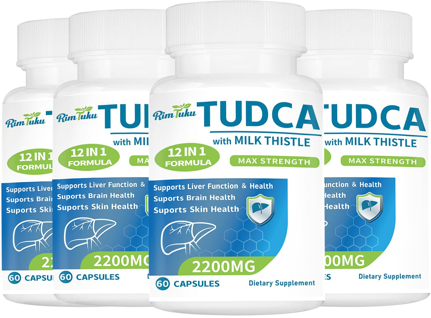 RimTuku 2200MG TUDCA Milk Thistle Supplement 12-in-1 Formula, 240 Capsules