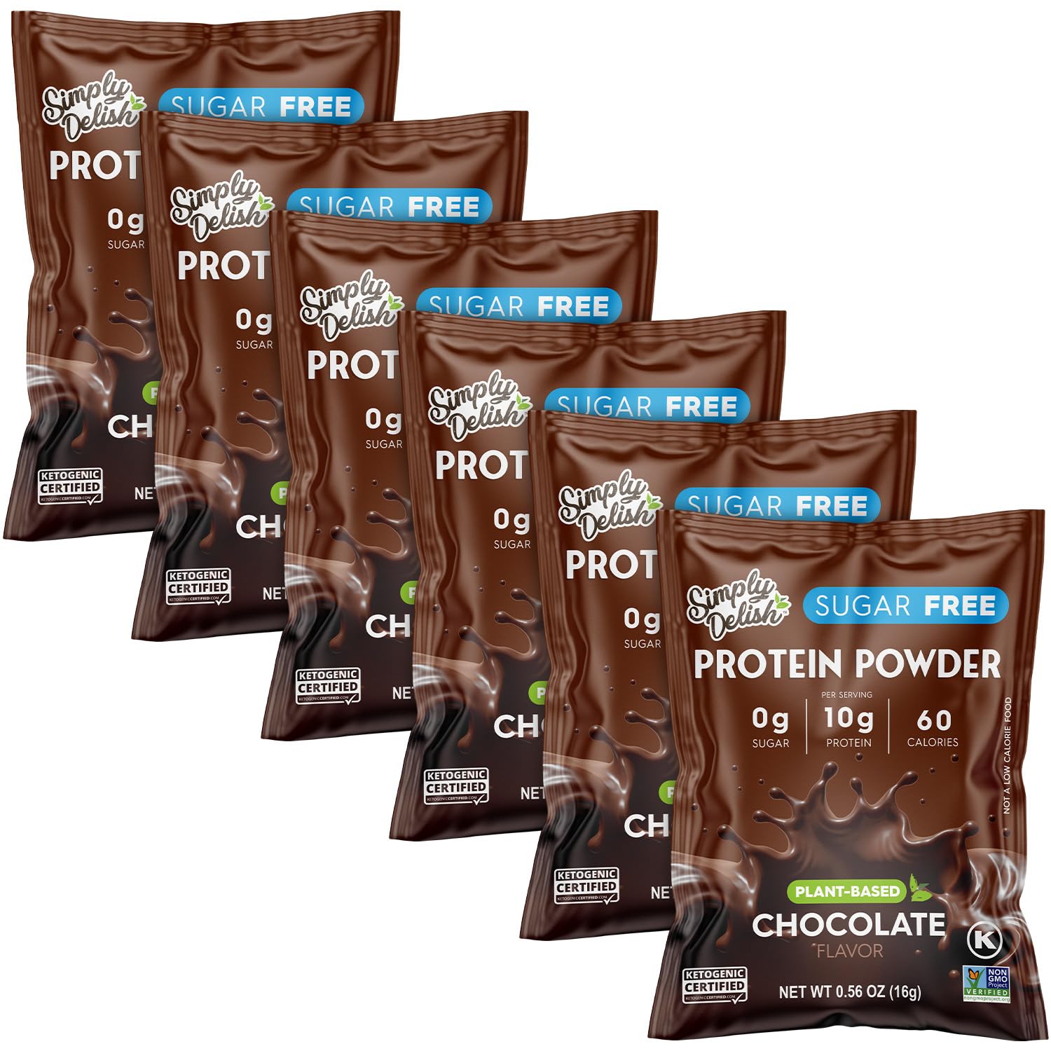 Simply Delish Chocolate Protein Powder, Pack of 6