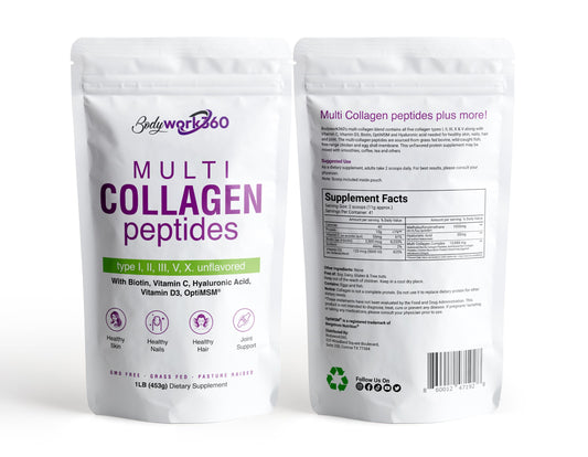 BODYWORK360 Multi Collagen Peptides Powder Unflavored 16
