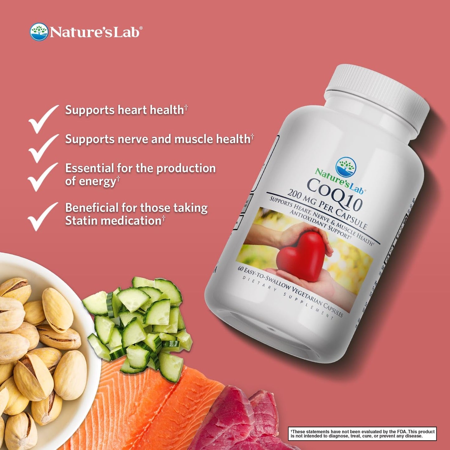 Nature's Lab CoQ10 200mg Nutritional Supplement Capsule 60