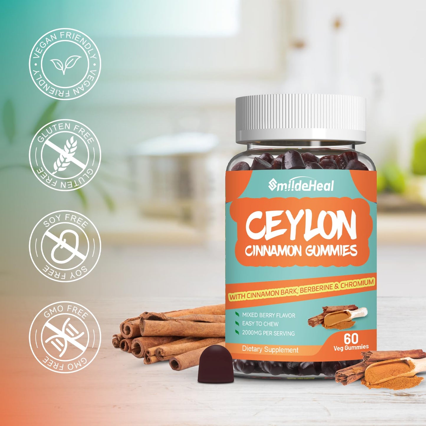 SmildeHeal Ceylon Cinnamon Gummies 120 Gummies