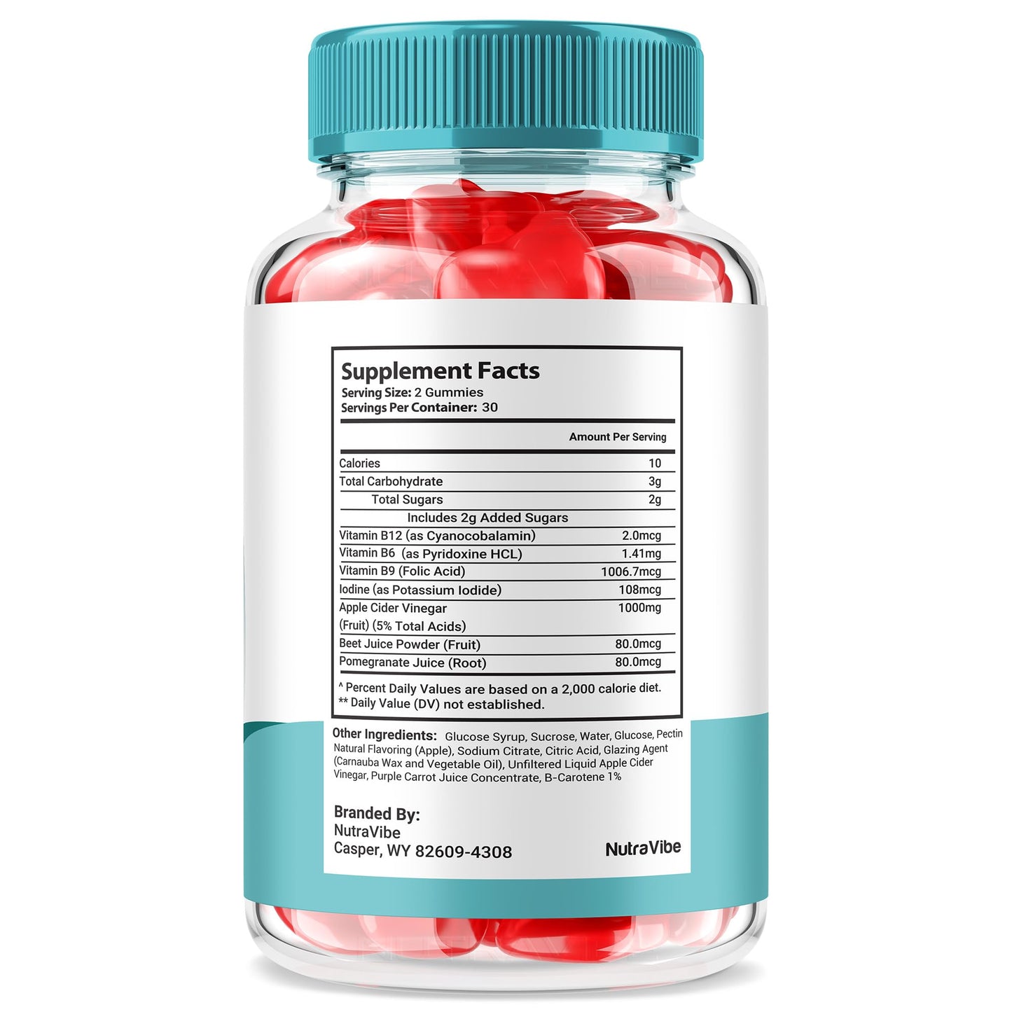 NutraVibe Teniva Keto Gummies, 180 Gummies
