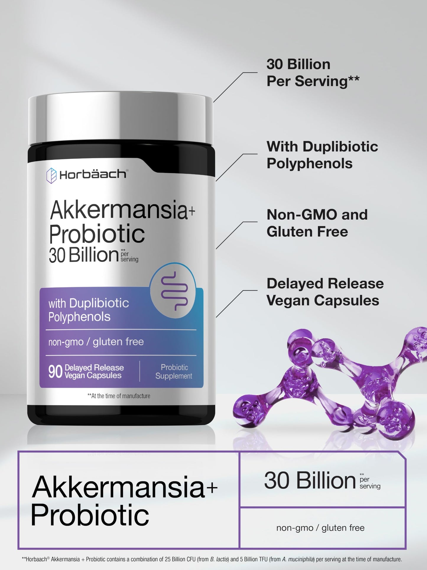 Horbäach Akkermansia Muciniphila Probiotic Capsules 90