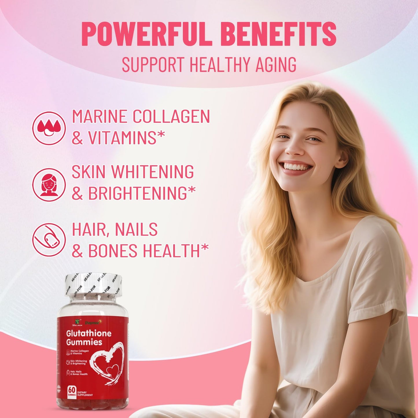 Wins Town Glutathione Gummies 1000mg, 60 Count