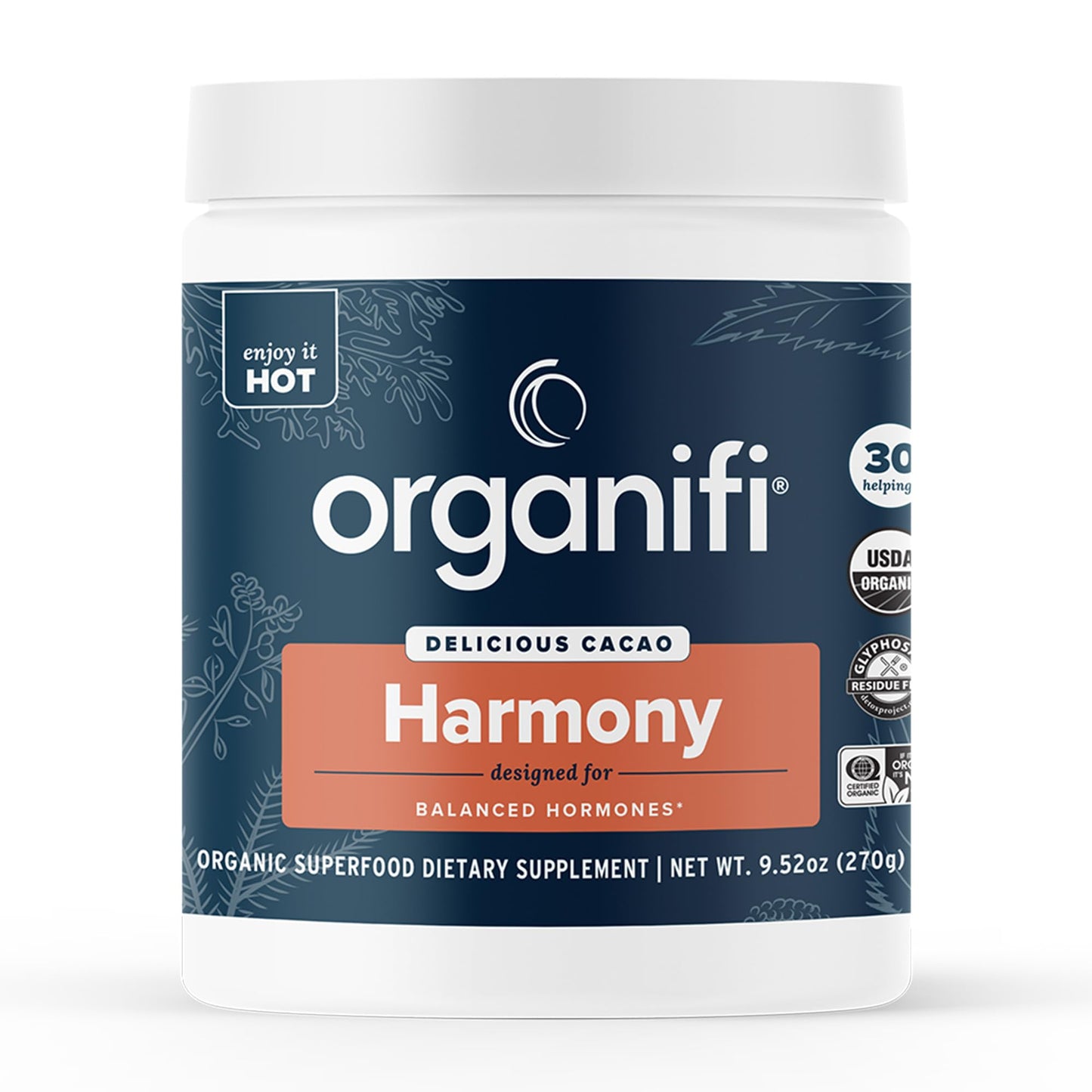 Organifi Harmony Hormone Balance for Women with Cacao Superfood Powder, 9.52 Ounce