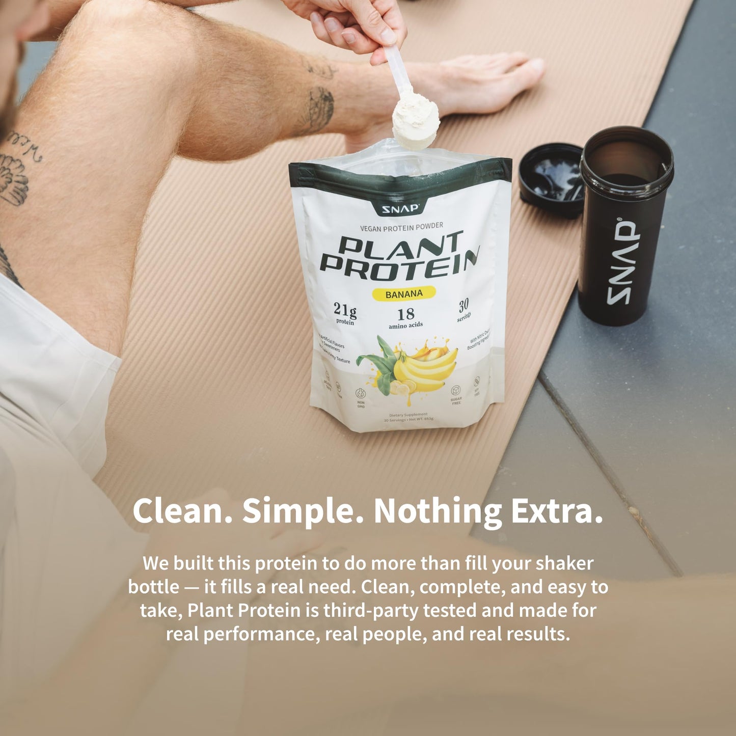 Snap Supplements Organic Plant Based Vegan Protein Powder Nitric Oxide Boosting Protein Powder, BCAA Amino Acid for Muscle Growth, Performance & Recovery 29.47 Servings