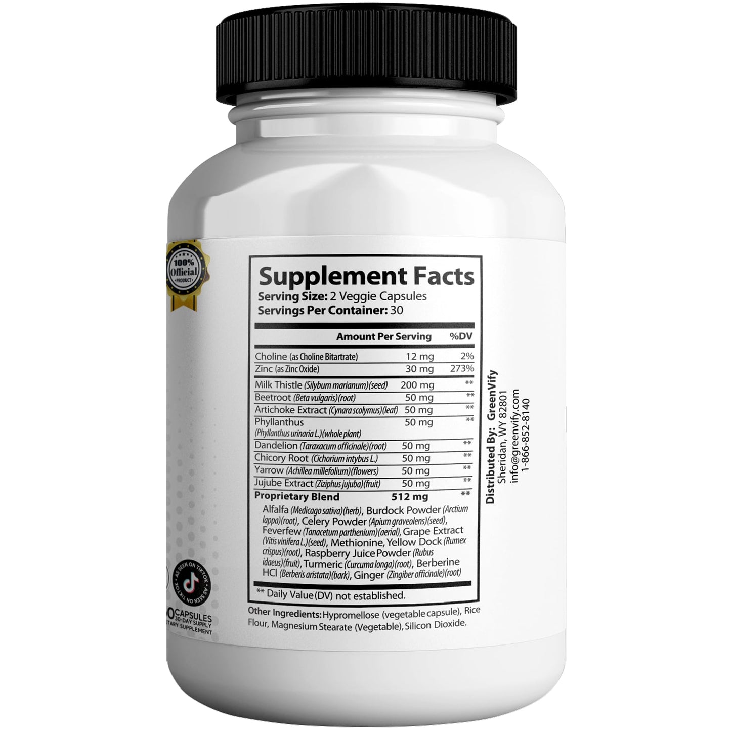 GREENVIFY Liv Pure Max Extra Strength Liver Support Supplement Capsule 300 Count