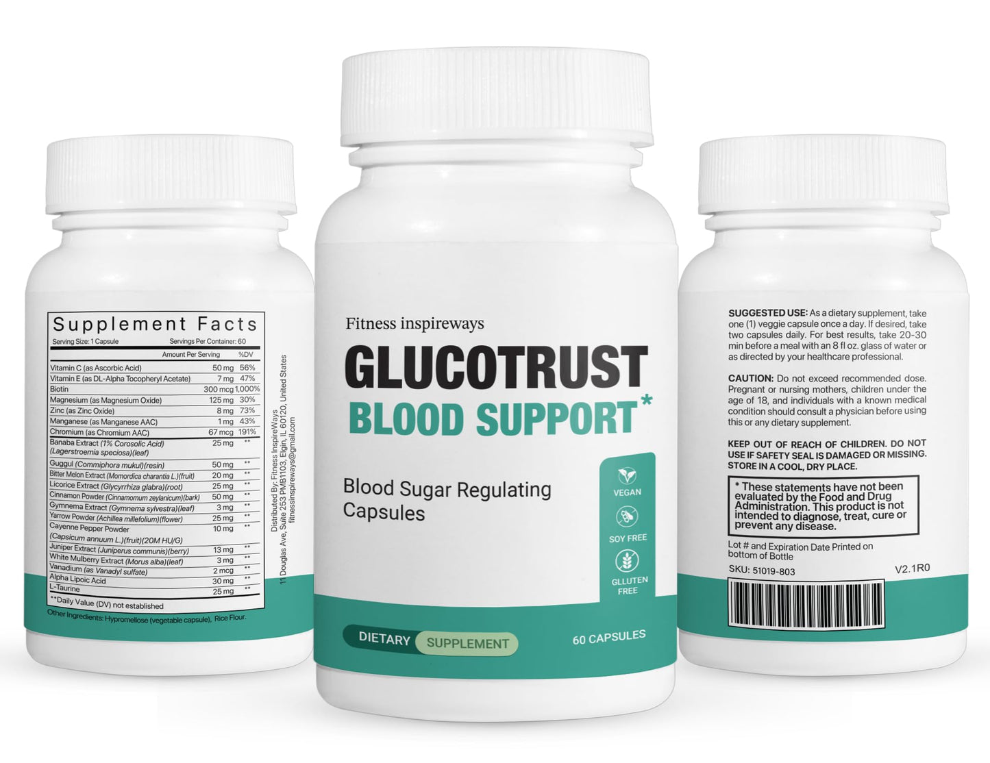 Fitness InspireWays GlucoTrust Advanced Blood Formula Capsules 60 Capsules