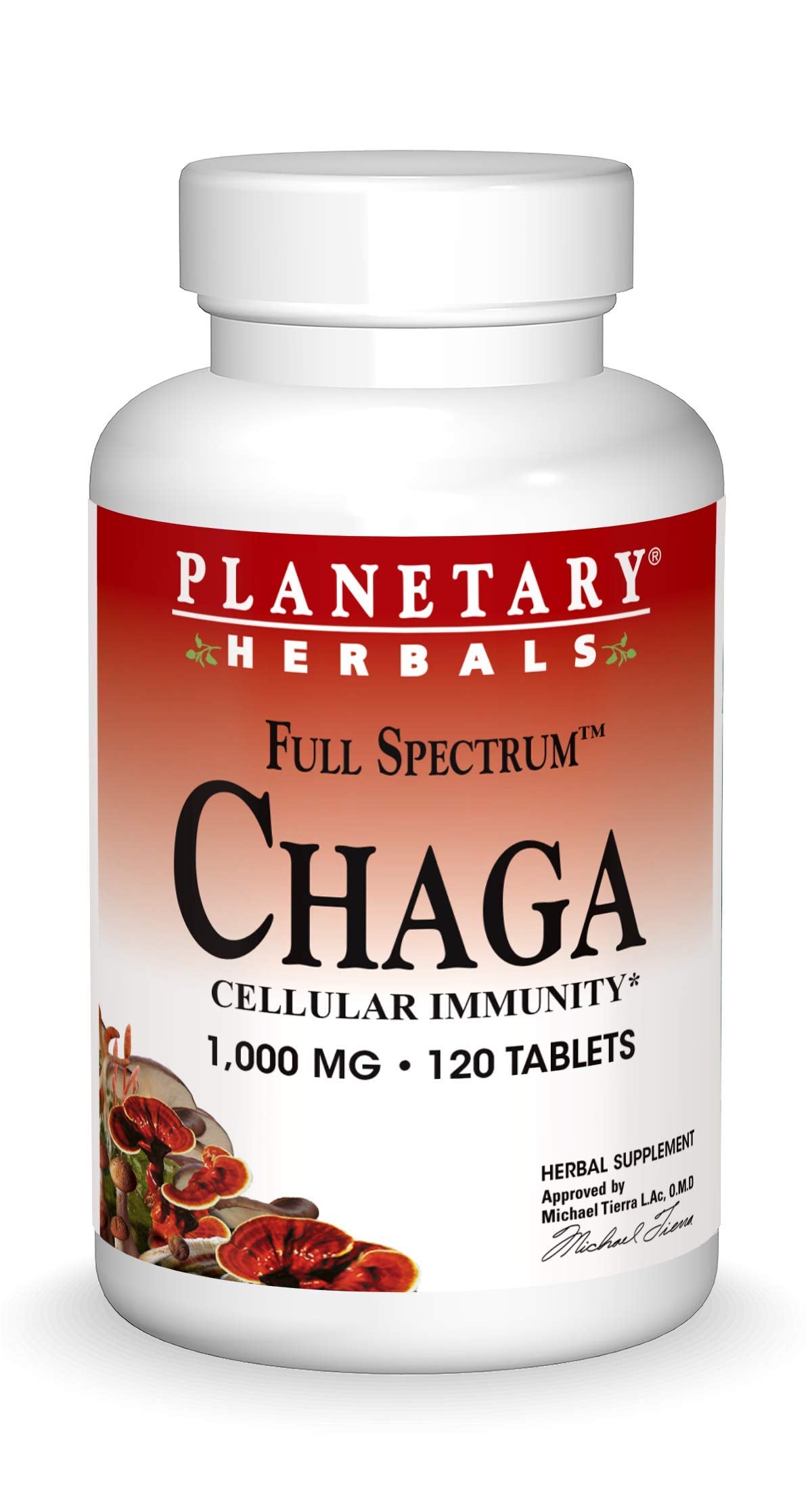 Planetary Herbals Chaga Full Spectrum, Enhance Cellular Immunity, 120 Tablets