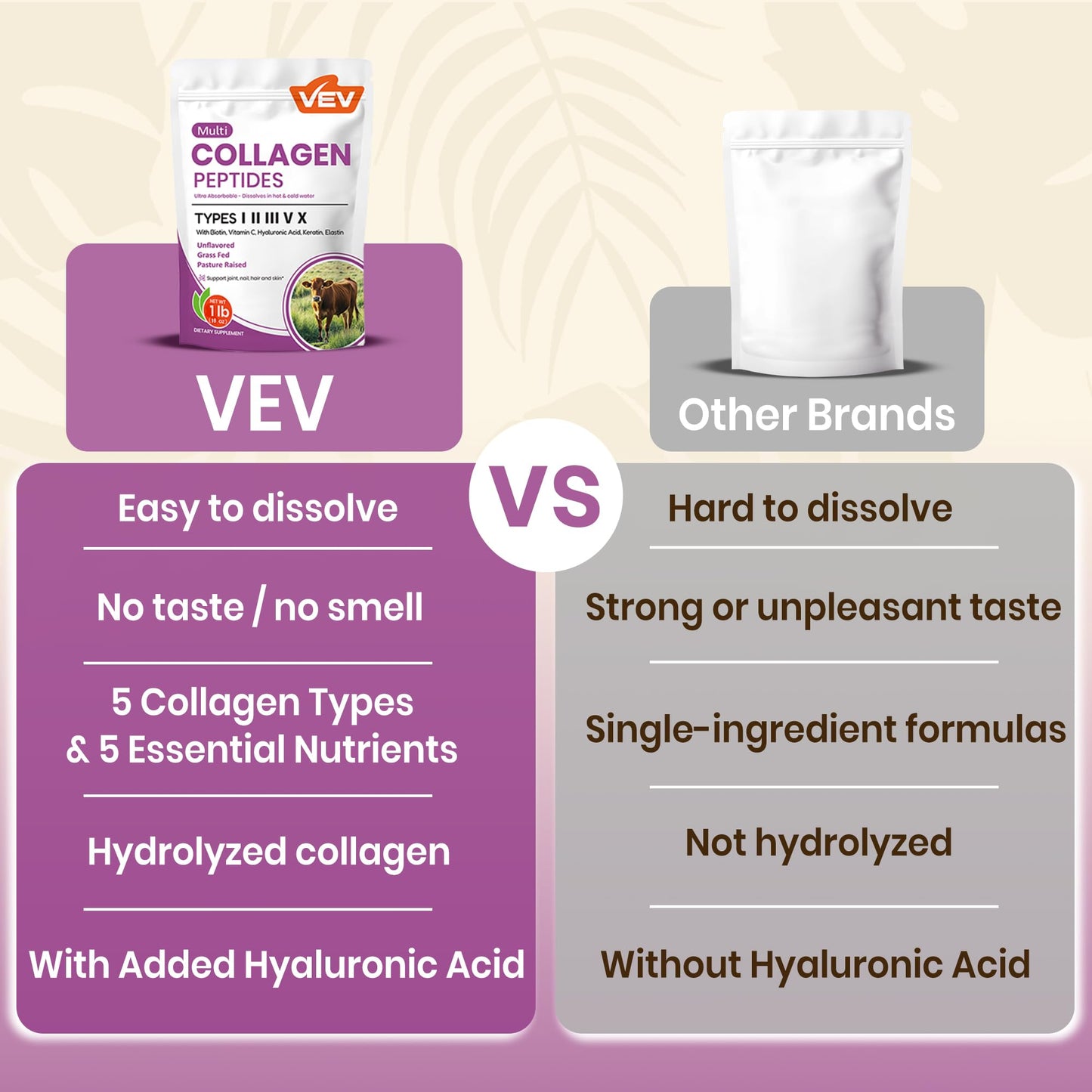 VEV Multi Collagen Peptides Powder 16 oz
