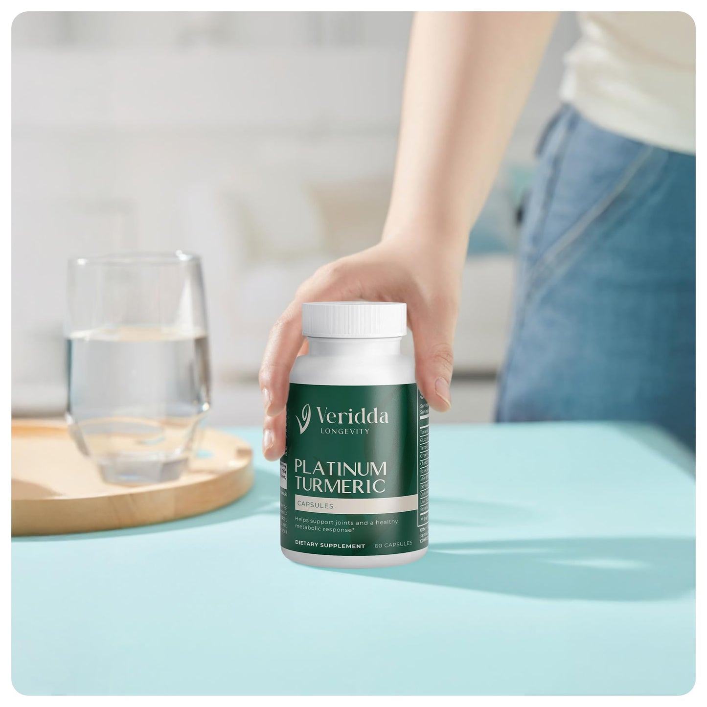 Veridda Longevity Platinum Turmeric Blend Capsules, 60 Count
