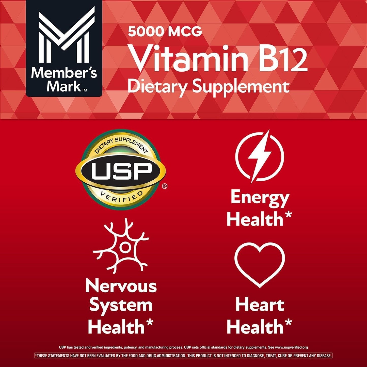 Member’s Mark Vitamin B12 Quick Dissolve Tablets, Cherry, 300 Count, 2 Pack