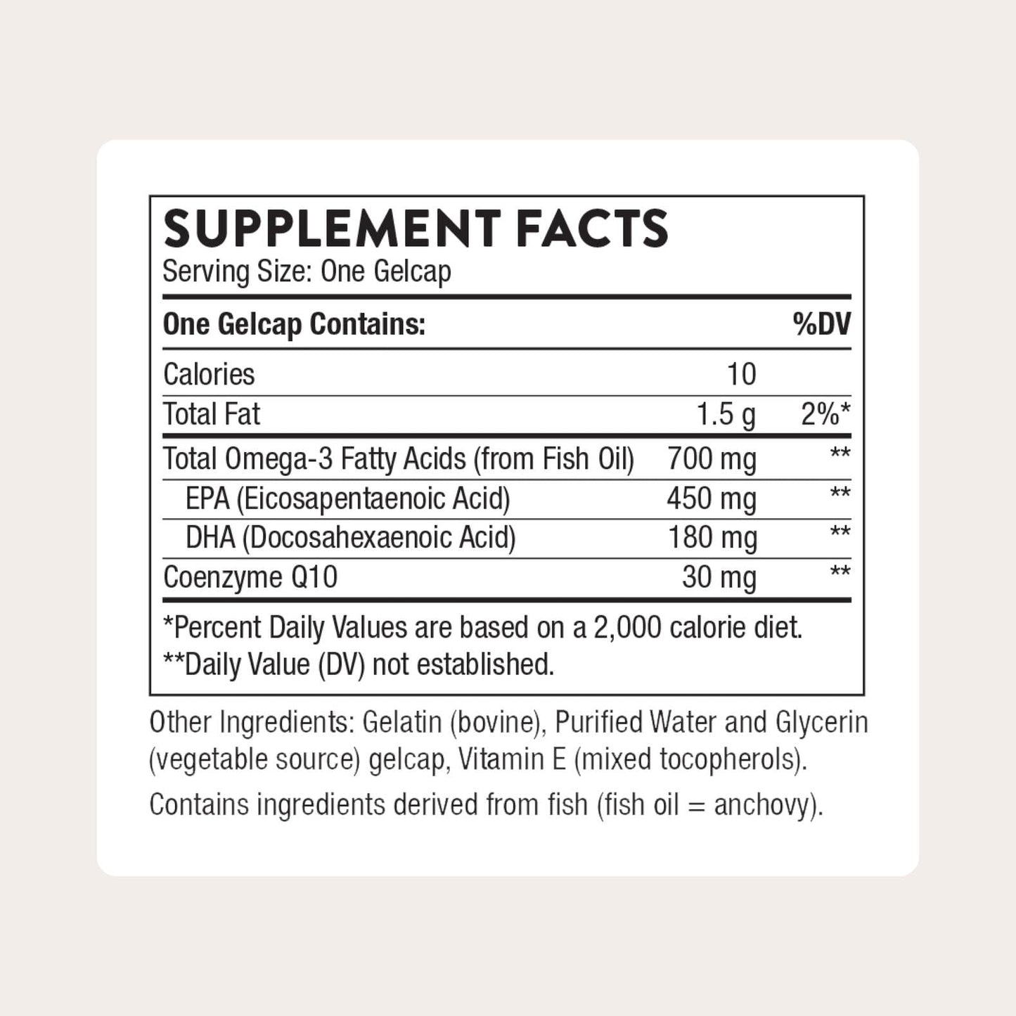 THORNE Omega-3 with CoQ10, 90 Capsules