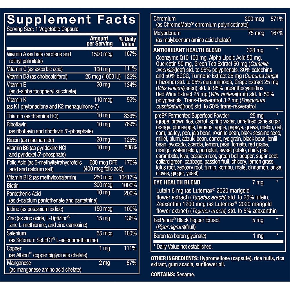 Vthrive Bioactive Men's One Daily Multivitamin, Vegetarian Capsules, 1 Count