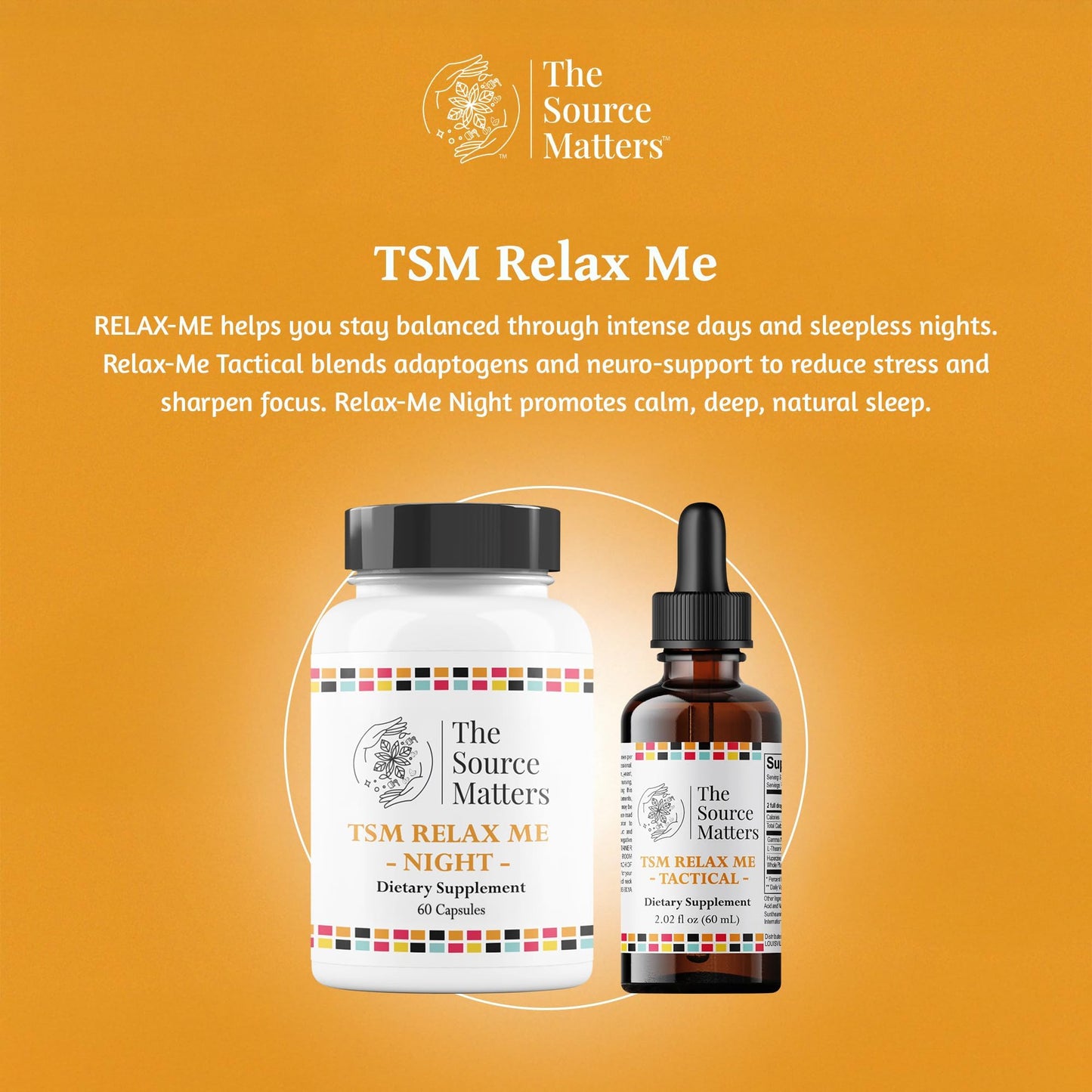 THE SOURCE MATTERS Relax ME Night Sleep Support Formula with 5-HTP, GABA, Taurine, and Phosphatidylserine for Restful, Uninterrupted Sleep 60 Capsules