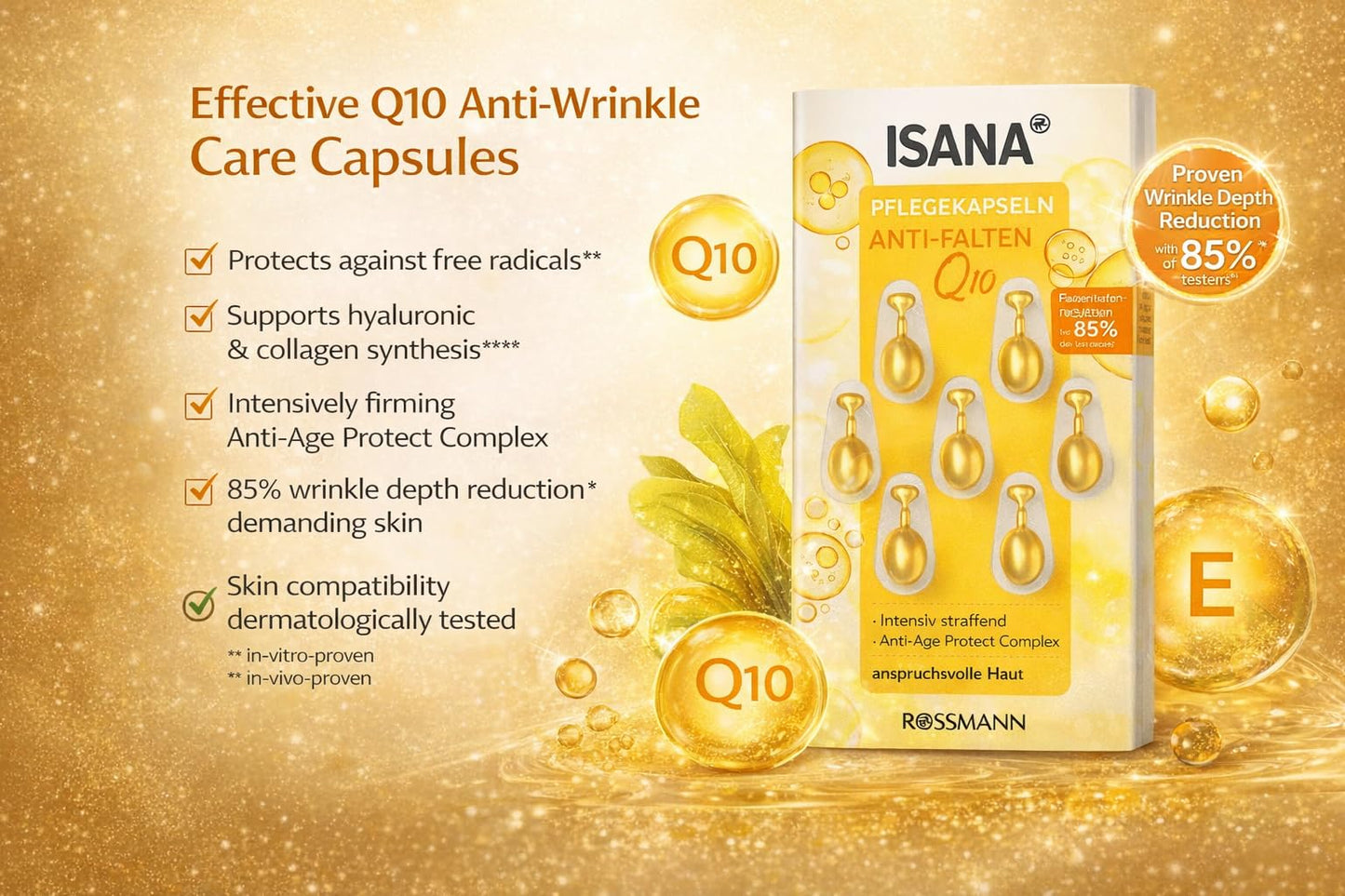 Generic ISANA Q10 Anti-Wrinkle Care Capsules, 21 Capsules