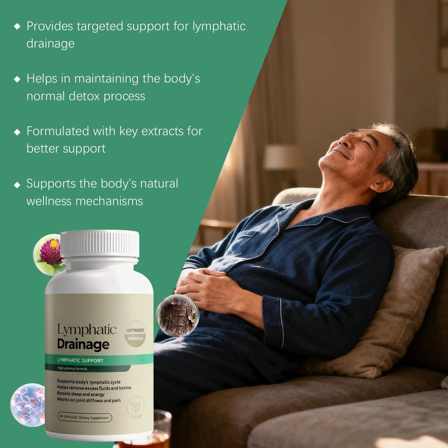 fuiznox Aelia Lymphatic Drainage Capsules, 60 Capsules