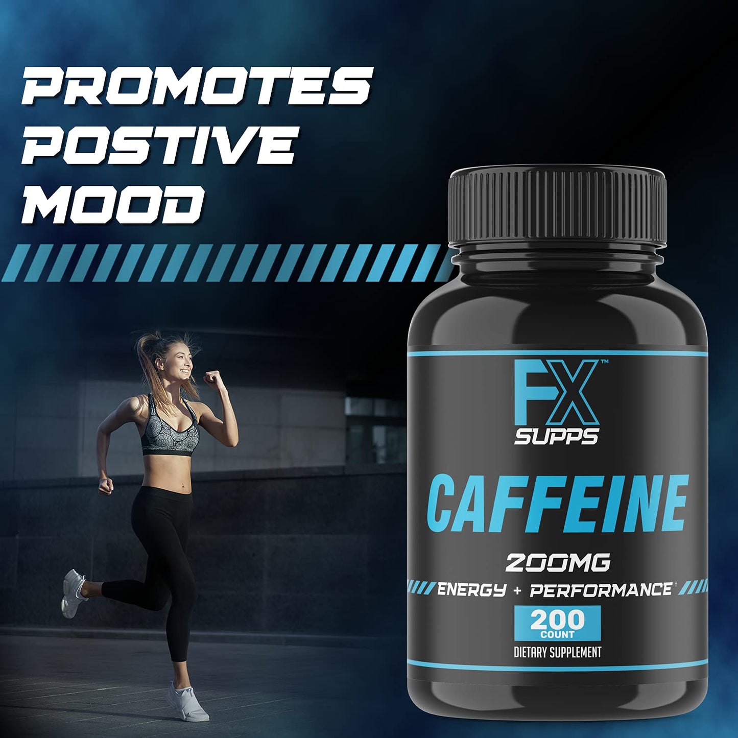 FXSUPPS Caffeine 200 mg Capsule, 400 Capsules