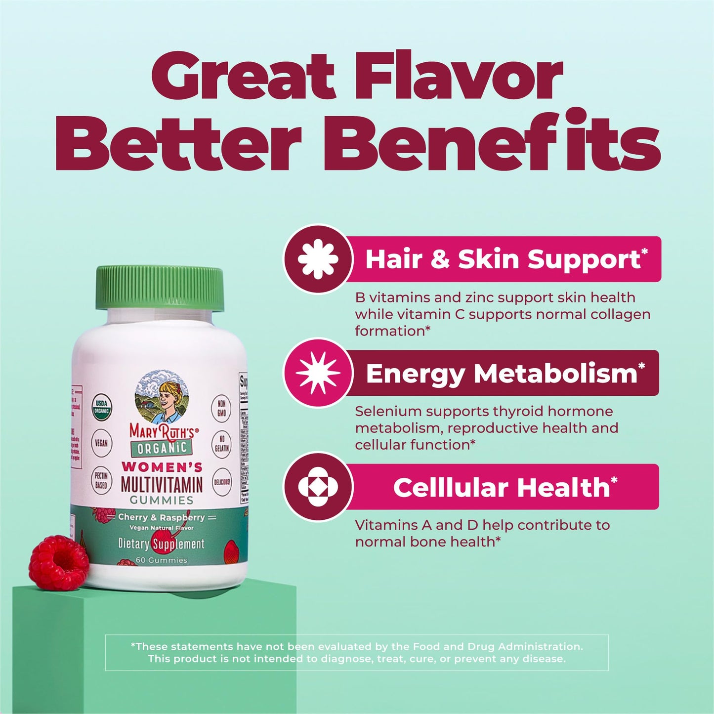 MARYRUTH'S Multivitamin Gummies for Women Ages 14+ 60 Count