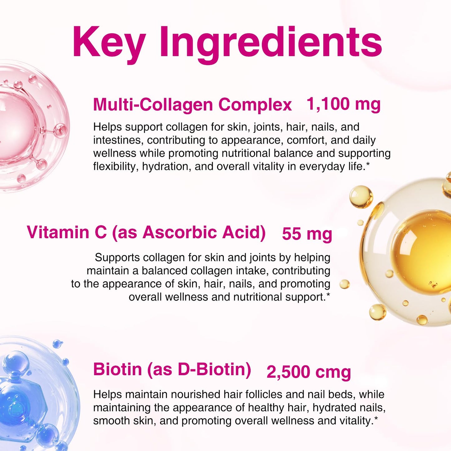 Vceeoy Multi Collagen Peptides for Men & Women, Multi Collagen Supplements Capsule with Biotin, Vitamin C & Hyaluronic Acid, Type I, II, III, V, X, 240 Capsules