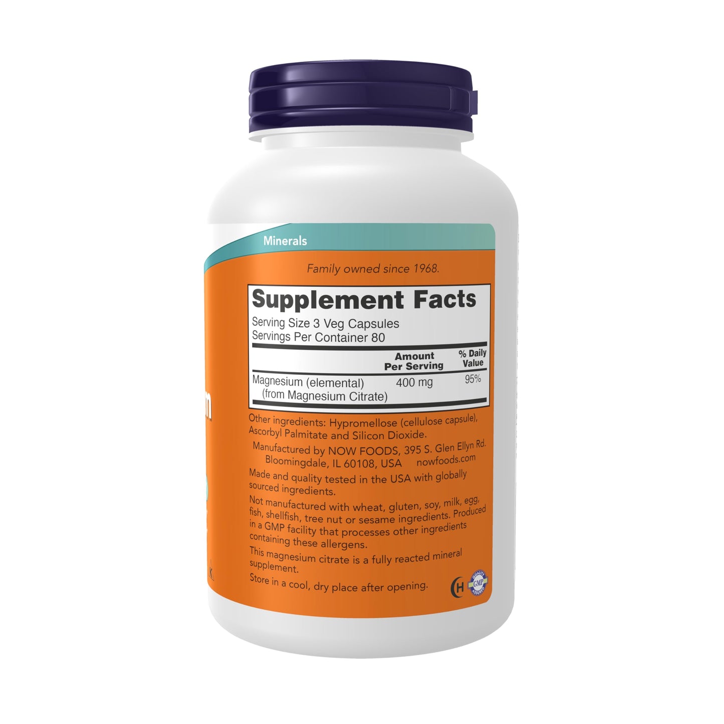 NOW Foods Magnesium Citrate Veg Capsules, 240