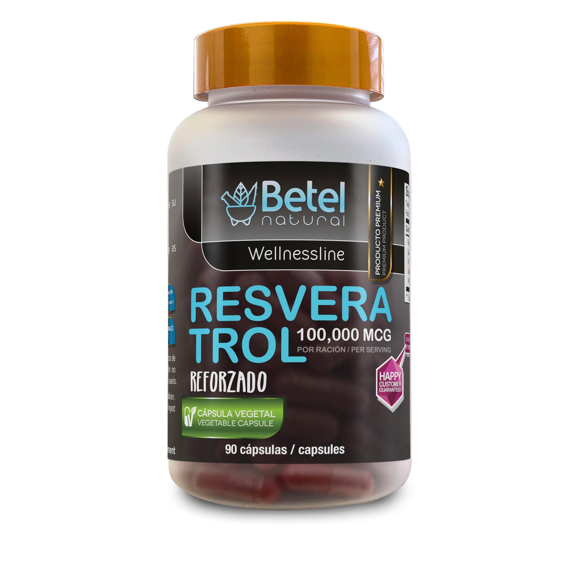 Betel Natural Resveratrol Reforzado 100,000 mcg Capsule, 1 Count