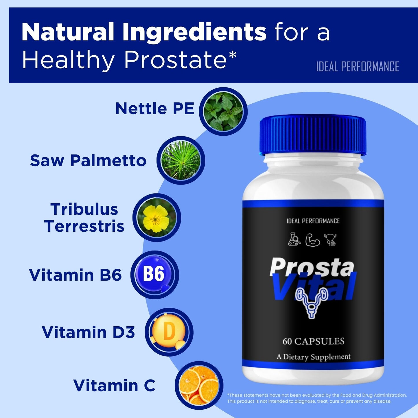 IDEAL PERFORMANCE ProstaVital for Men, 60 Capsules