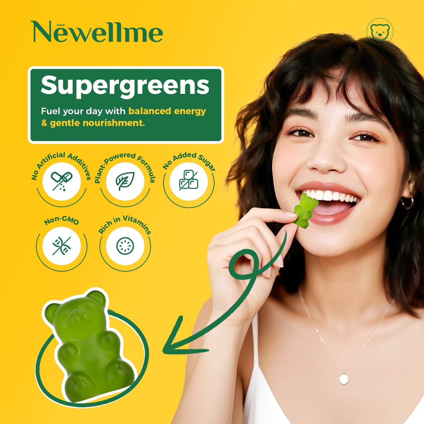NEWELLME Daily Super Greens Gummies 14-Count