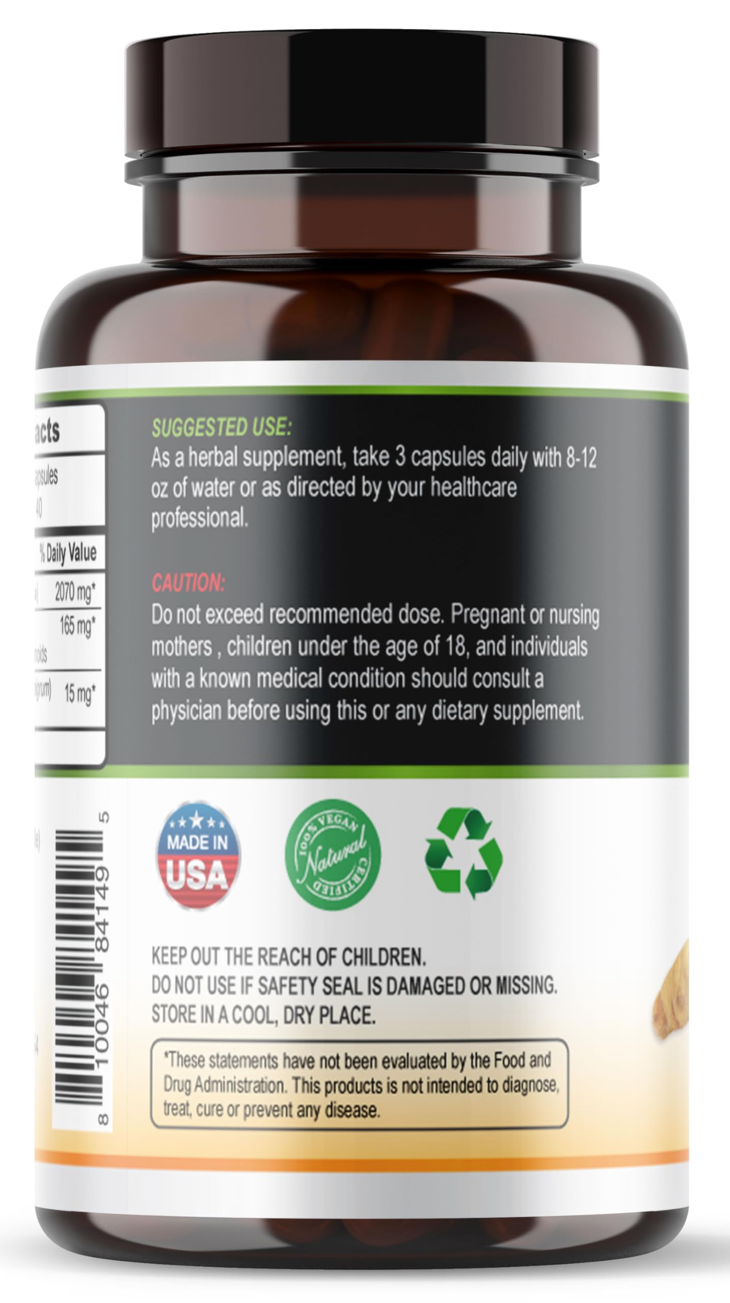 Viva Doria Turmeric Curcumin with Black Pepper Extract 2250mg, 95% Standardized Curcuminoids Capsules, 120 Count