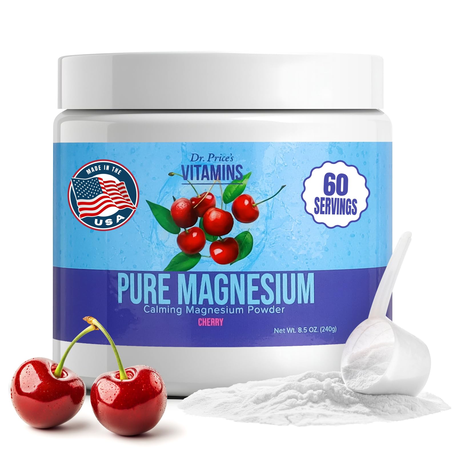 Dr. Price's Vitamins Magnesium Citrate Powder, Calm Cherry, 8.5 Ounce