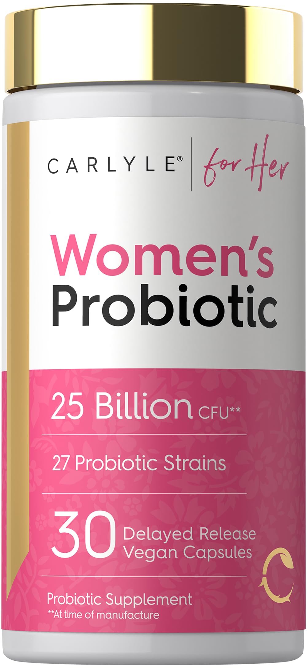 Carlyle Women's 25 Billion CFU Probiotic Supported by 27 Strains Capsule, 30 Count