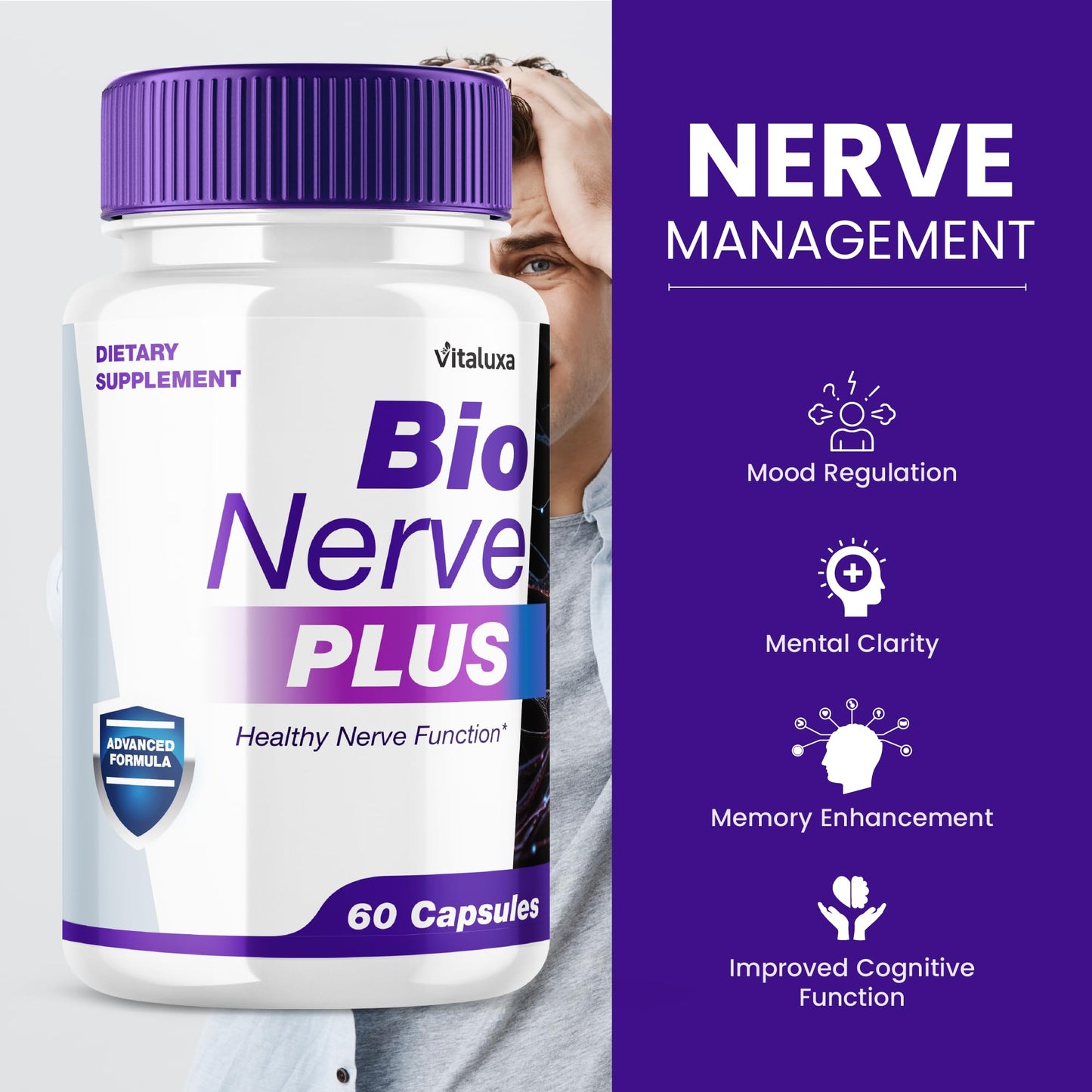 Vitaluxa Bio Nerve Plus Capsules 60 Count