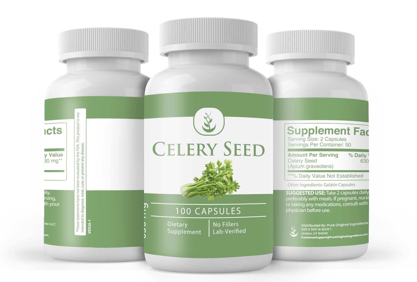 Pure Original Ingredients Celery Seed Capsule 100