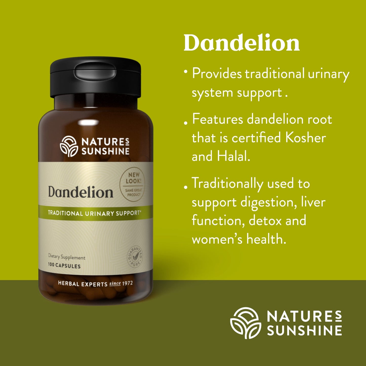 Nature's Sunshine Dandelion Capsules, 100 Count