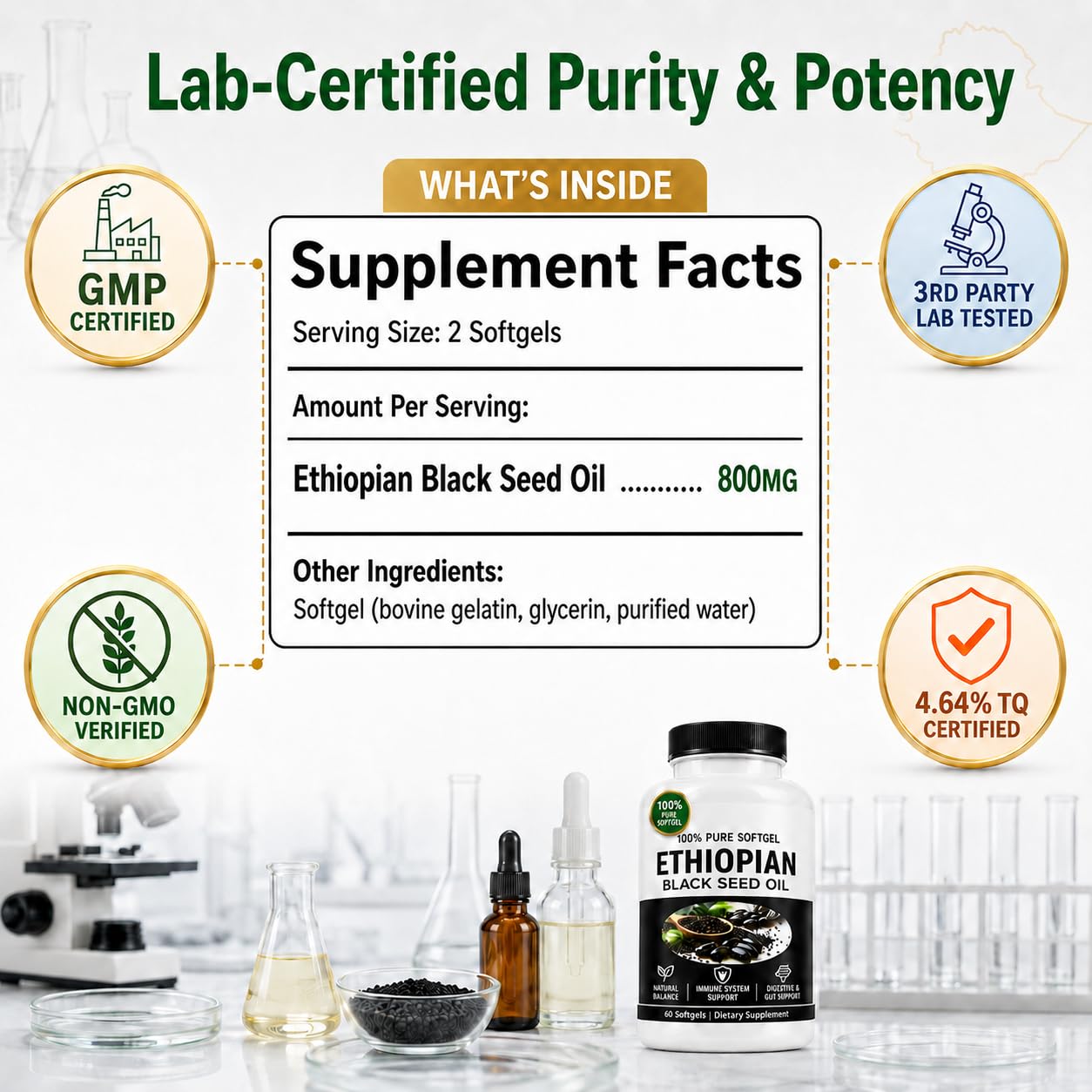 UBOMOPI Ethiopian Black Seed Oil Softgel 60 Count
