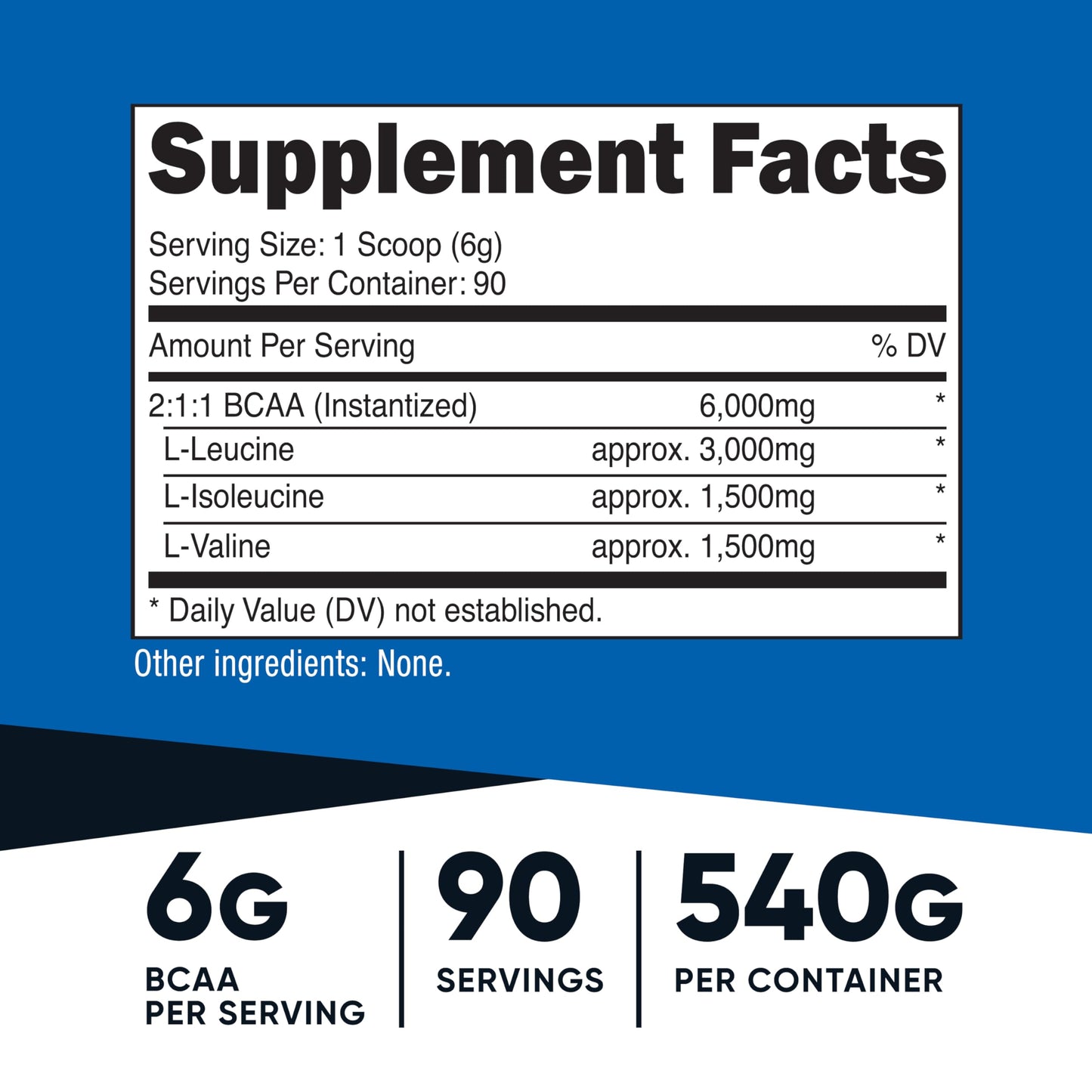 Nutricost BCAA Powder 2:1:1, Unflavored, 19.2 oz